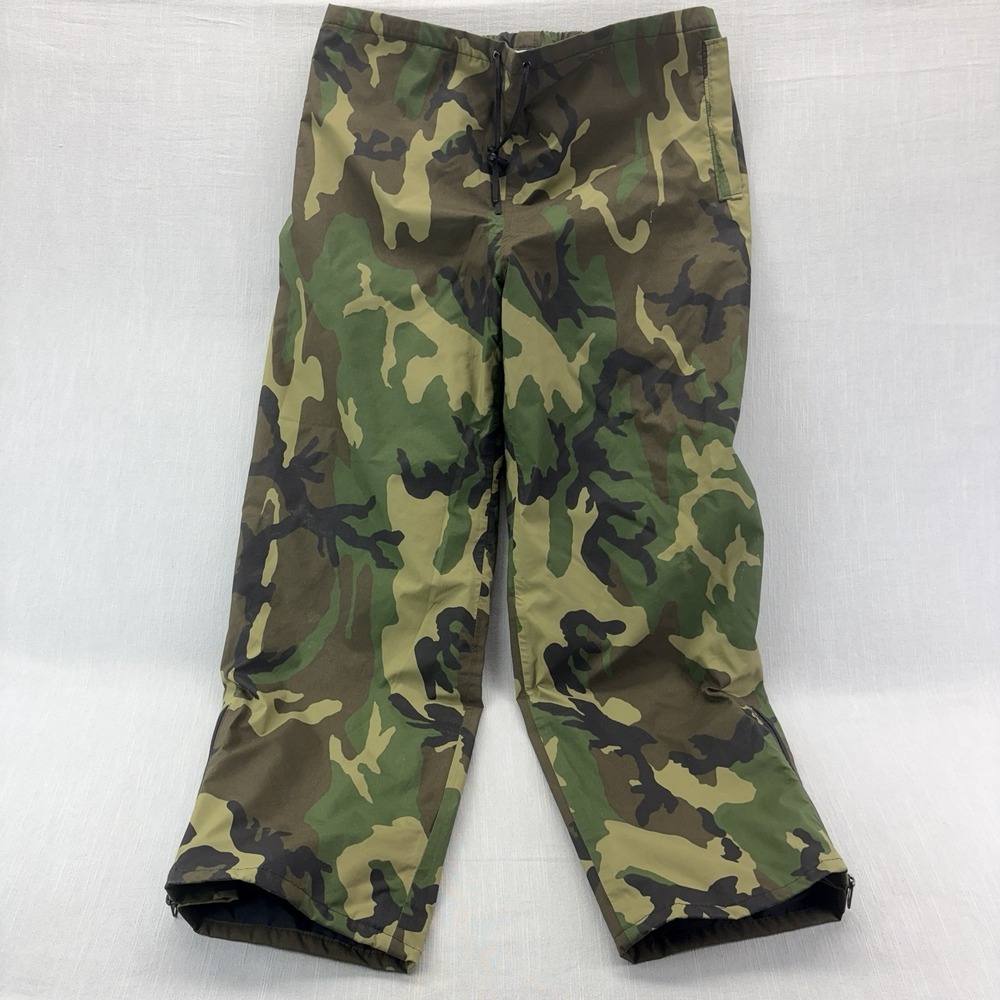 U.S. Cavalry Gore-Tex Woodland Camo Rain Pants XL Made USA Waterproof Hunting
